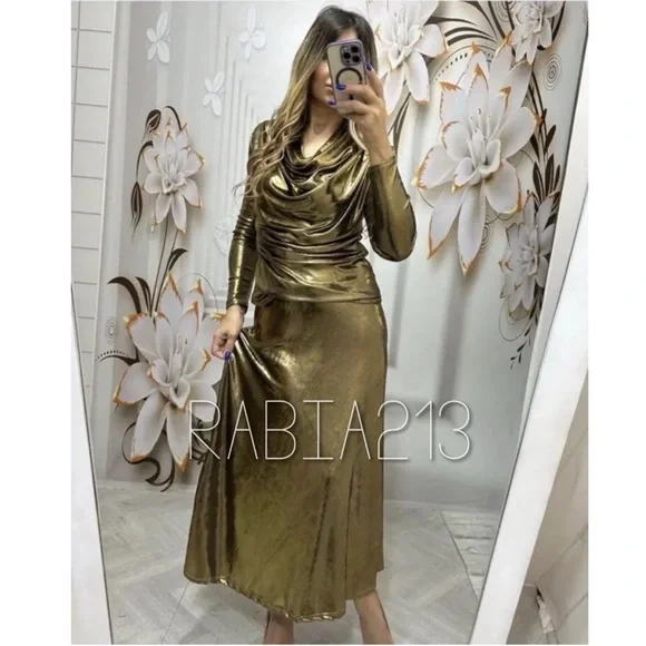 ZARA DRAPED DRESS LIMITED EDITION - Picture 1 of 14